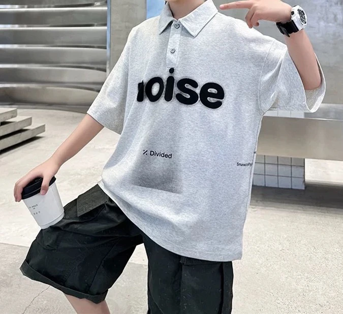 套装2025男童夏季新品3193字母POLO衫+工装中裤中大童韩版两件套