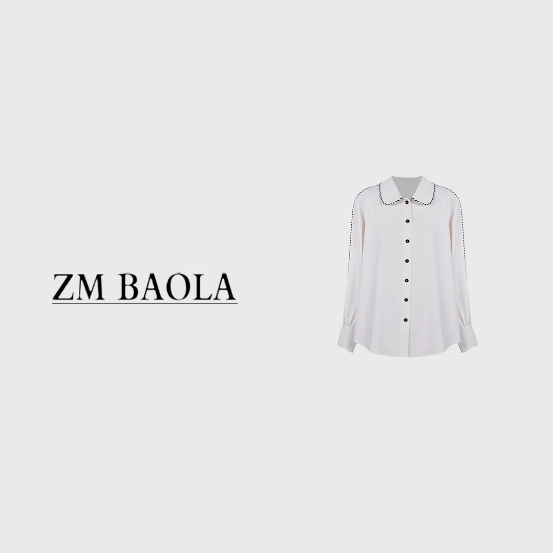 ZM BAOLA【飞花】简约纯色优雅时尚感衬衫BN8164-S4