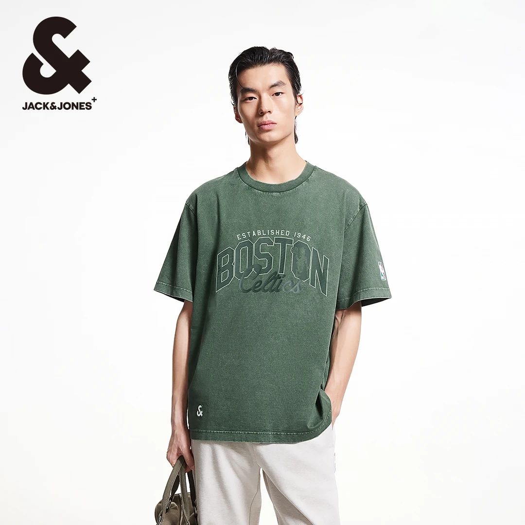 杰克琼斯春新款NBA联名凯尔特人男士短袖T恤运动百搭纯棉宽松男装