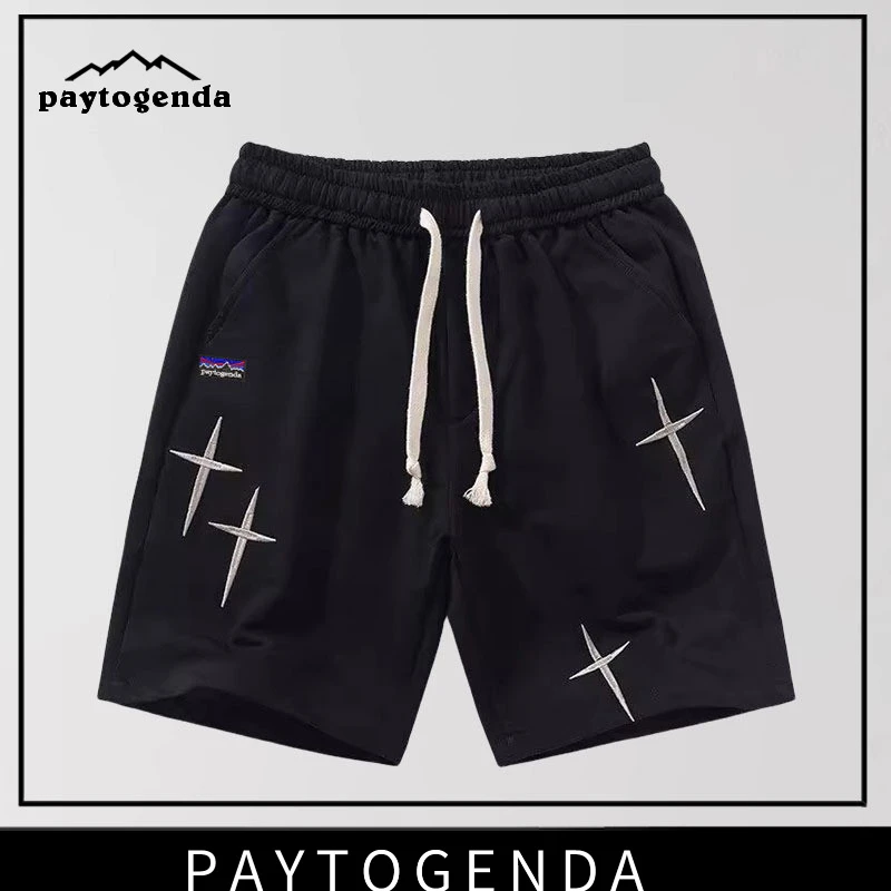 巴塔正品PAYTOGENDA美式重磅刺绣运动短裤夏季潮牌宽松痞帅