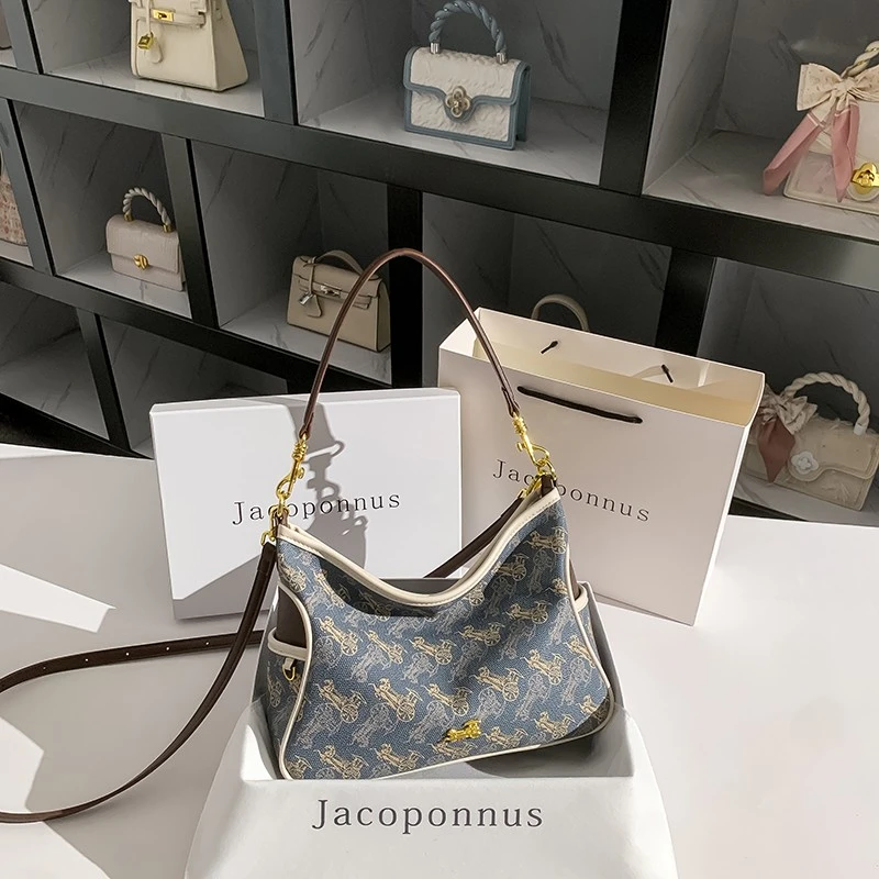 雅各邦真皮原创腋下包女2025新款高端大气轻奢小众高级感通勤托特