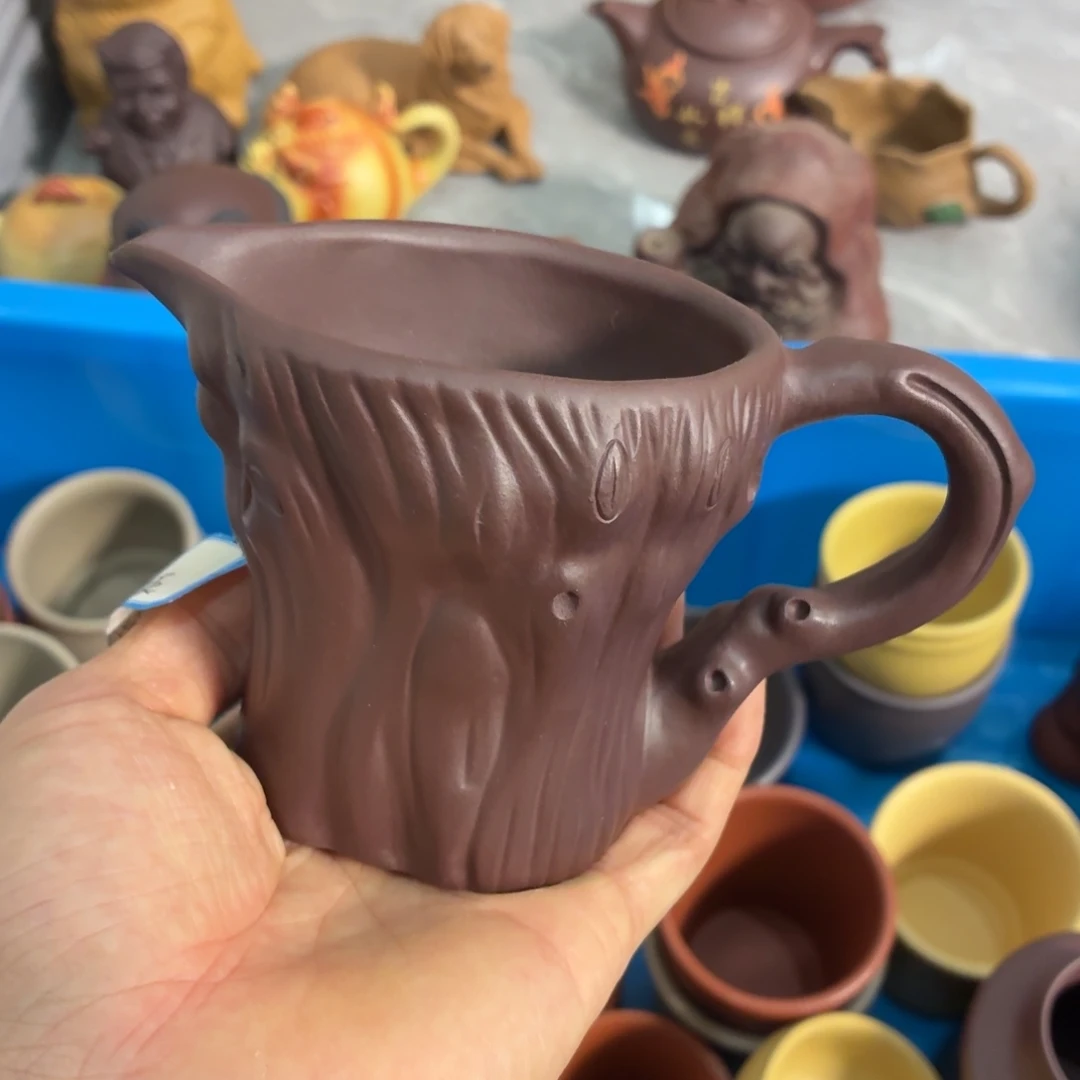茶杯紫砂放漏放漏放大漏了