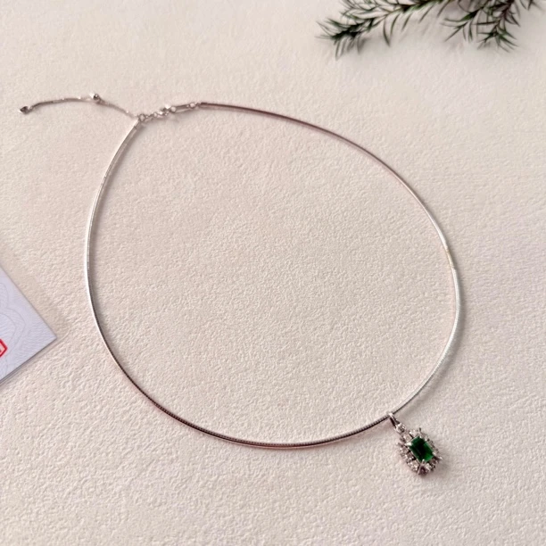 坠链均925银玻璃 【六六中古】孤品优雅项链ew2307链长41-46