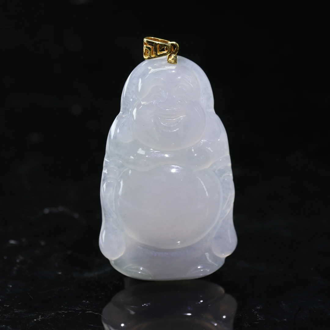 44天然缅甸翡翠A货18k站佛/801068/上海嘉禾拍卖