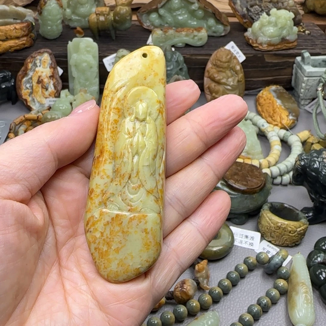 b***子岫岩河磨玉（透闪石质玉）未镶嵌珠宝奇石