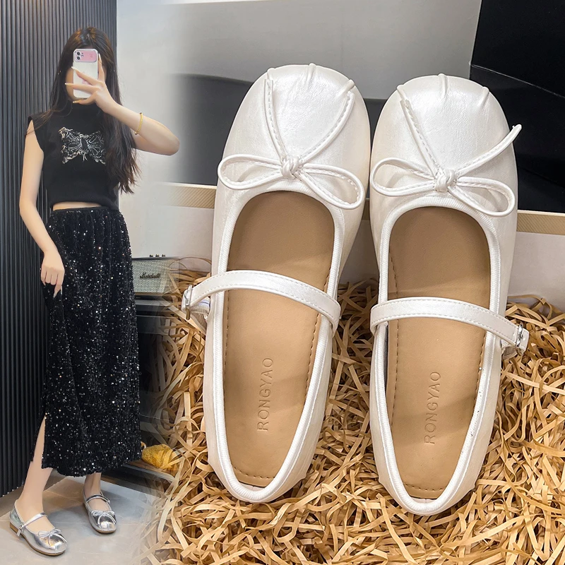 法式绝美浅口单鞋女2025新款夏季配裙子芭蕾风晚晚鞋休闲玛丽珍鞋