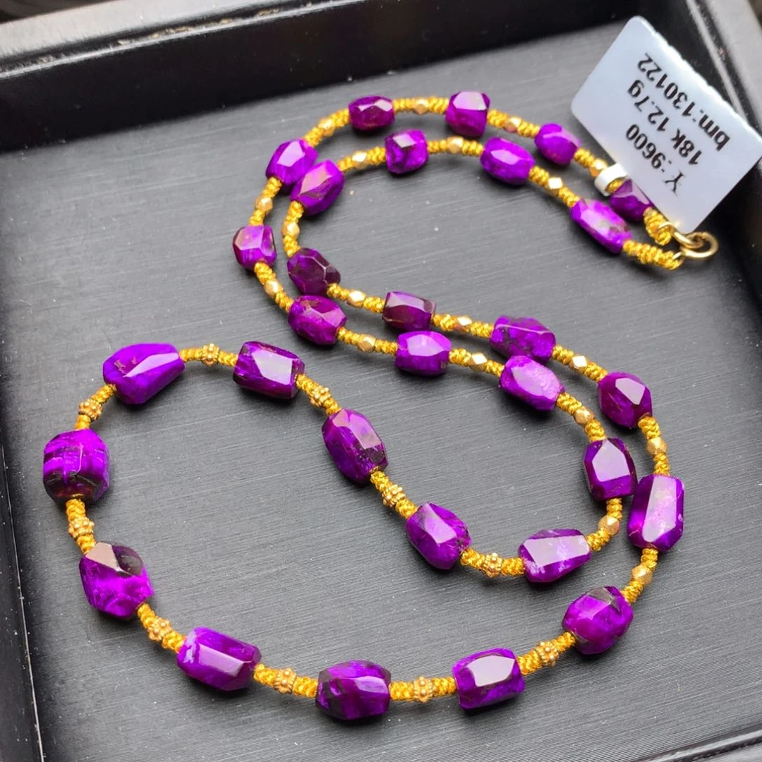 苏纪石（舒俱来）丝绒项链18K金镶嵌