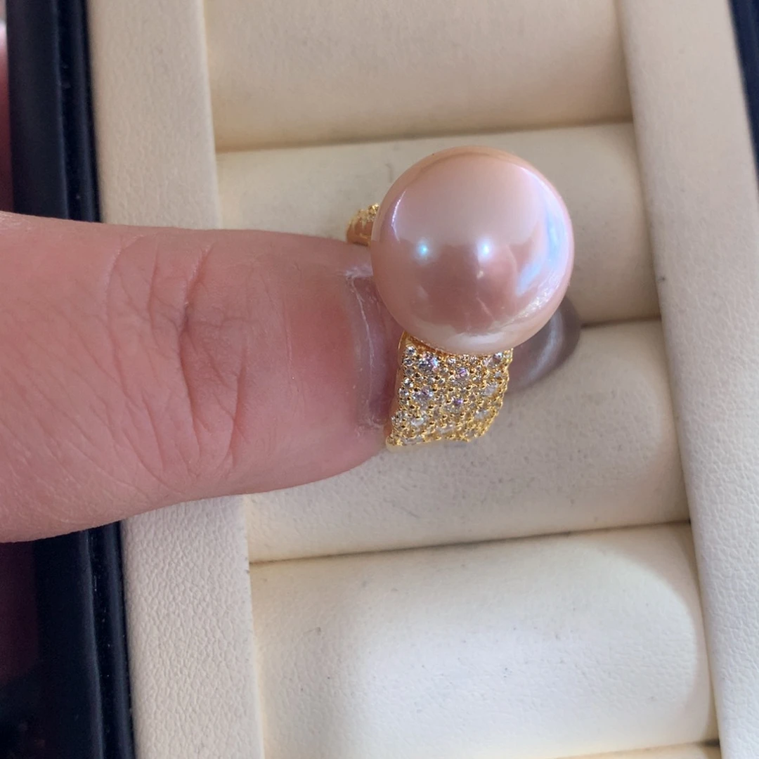 淡水珍珠戒指银S925镶嵌