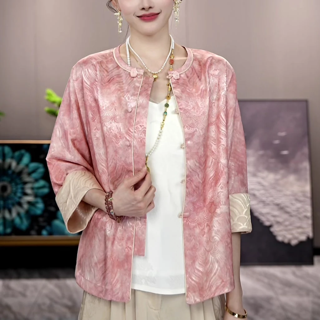 春夏中国风双面双穿时尚简约气质百搭宽松洋气减龄复古显瘦上衣女