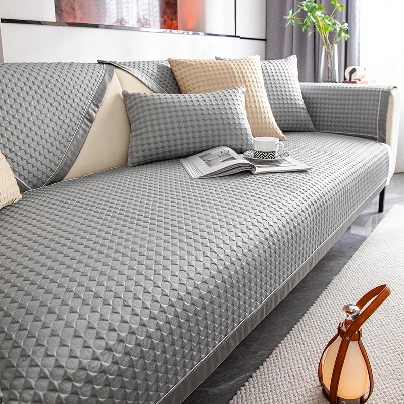 夏季冰丝凉席沙发垫新款防滑坐垫凉感沙发盖布