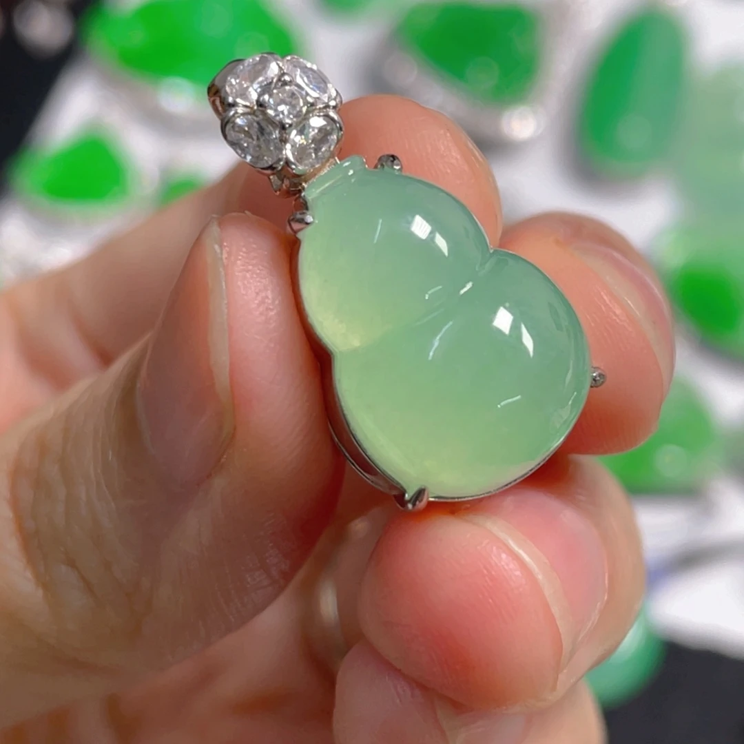 翡翠银S925镶嵌吊坠(不含链)