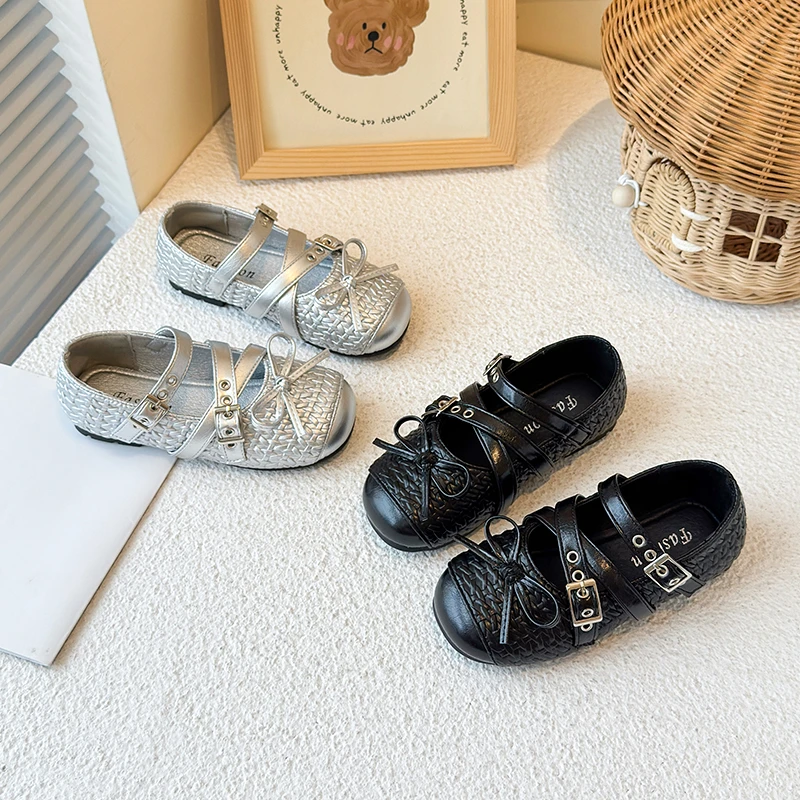 25秋季新款小童鞋儿童皮鞋女童编织风格公主鞋休闲单鞋8661