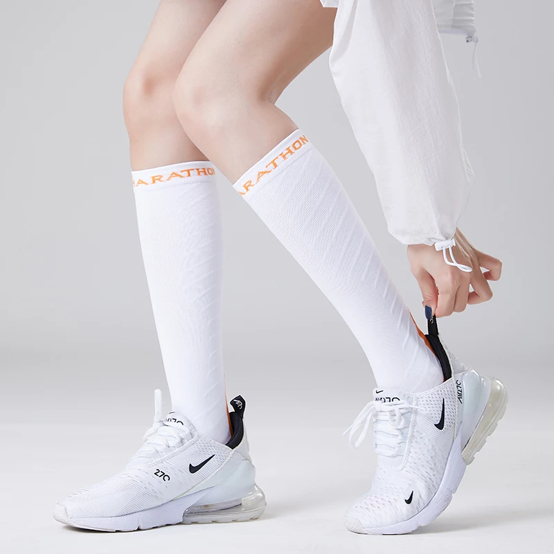 专业压力袜及膝运动袜子女士专业骑行健身长筒袜压缩显瘦马拉松跑