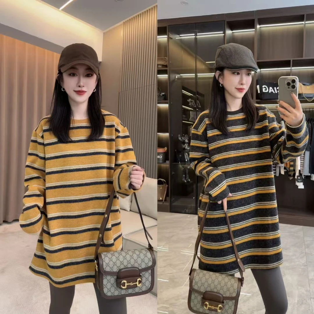 【CL·丽丽家】欧货冬季新款条纹T恤大衫CL590