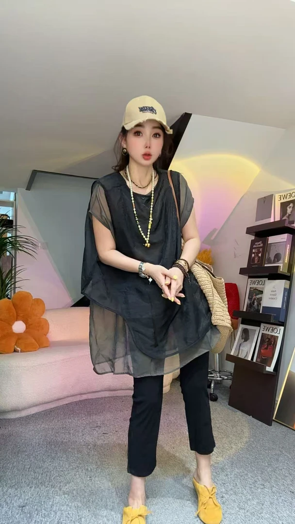 【小二姐家】2025设计感韩版时尚休闲真两件大衫 985211