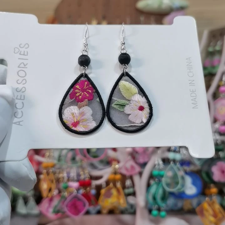 织绣苏绣耳环耳钉耳饰