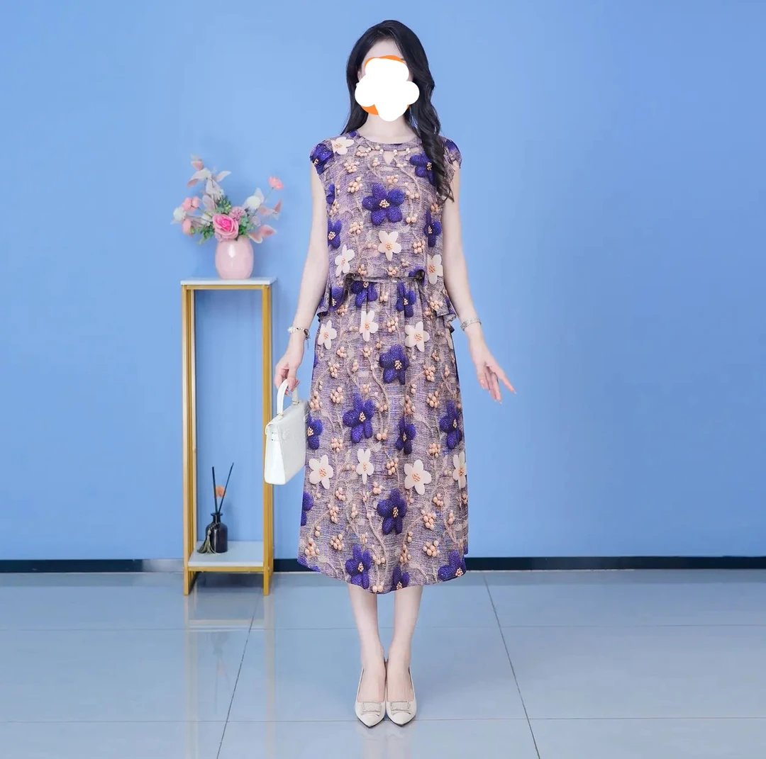 【ST5188】夏季新款套装两件套时尚优雅减龄洋气套装