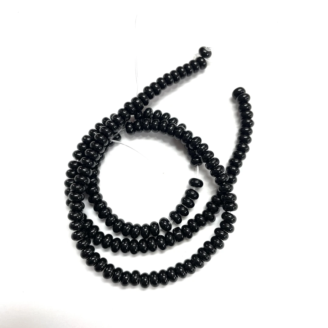 155号4mm黑色算盘珠半成品链子