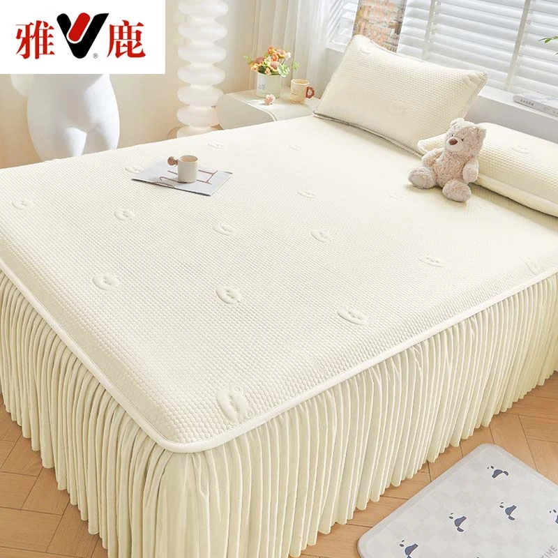 V/雅鹿豆豆凉席夏季冰丝席家用空调席可机洗裸睡宿舍单人夏凉席子