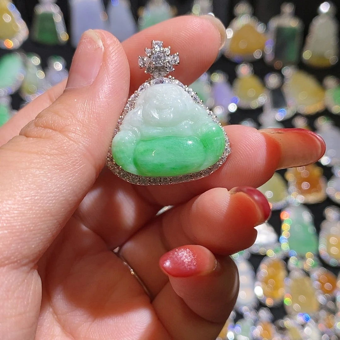 颈饰银S925镶嵌翡翠天然翡翠