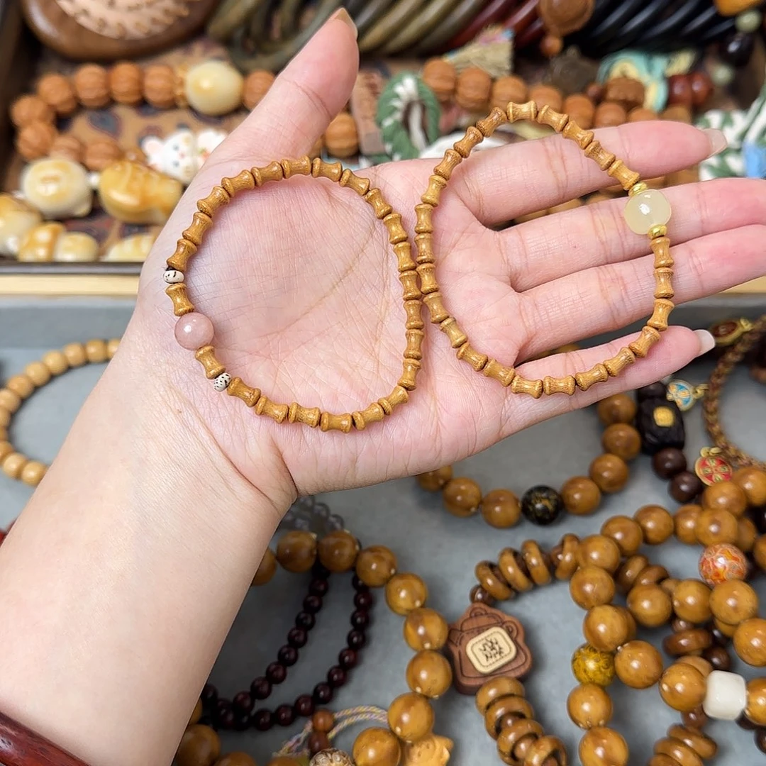 手串/手链菩提黄金檀竹节，颜色随机