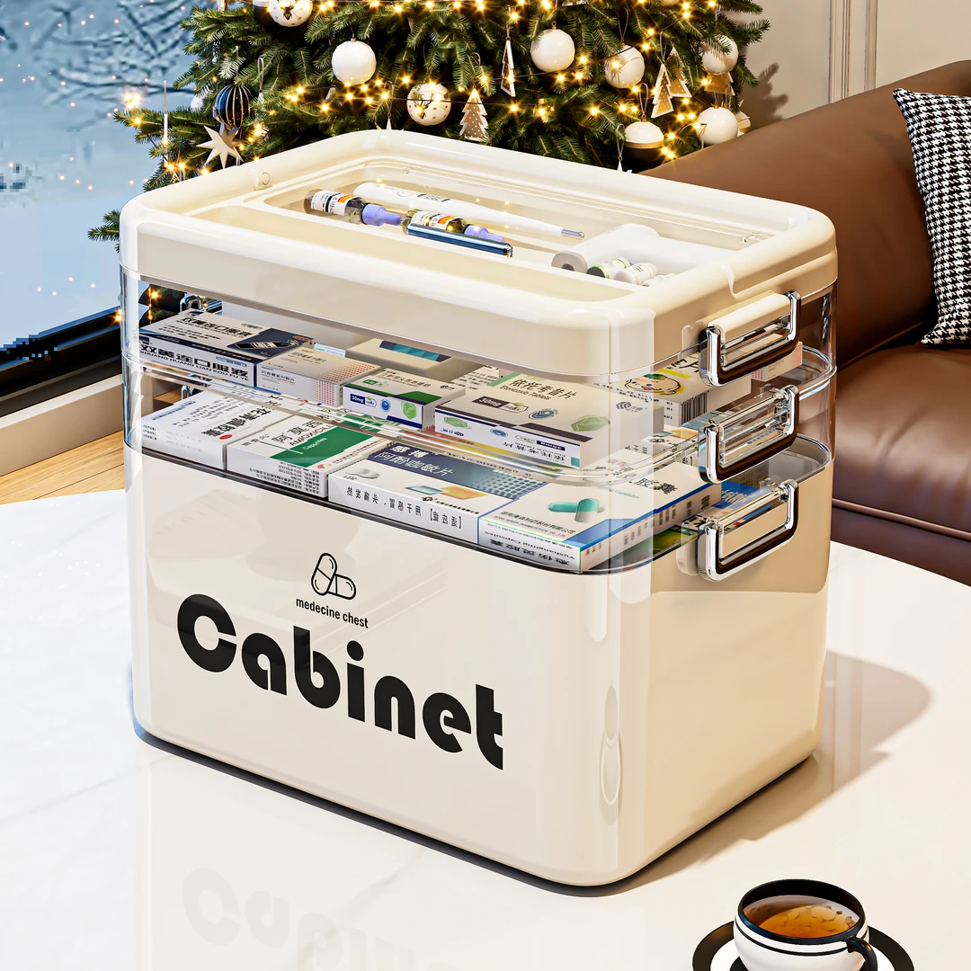 BSD多层药箱家庭装家用药品药物收纳盒医药箱手提便携分装药盒