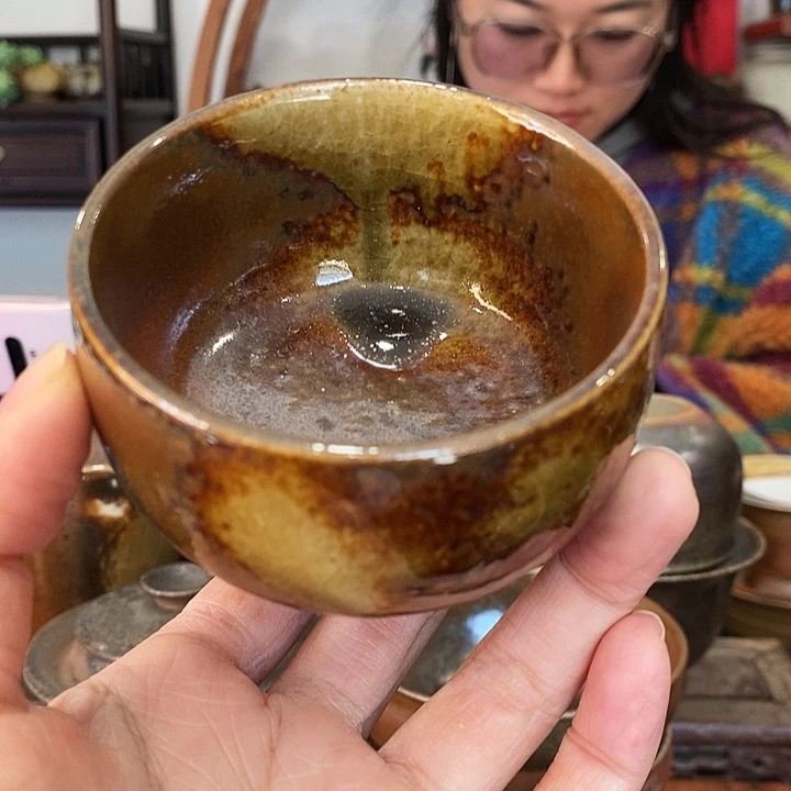 陶禅定杯120毫升带金花翡翠底