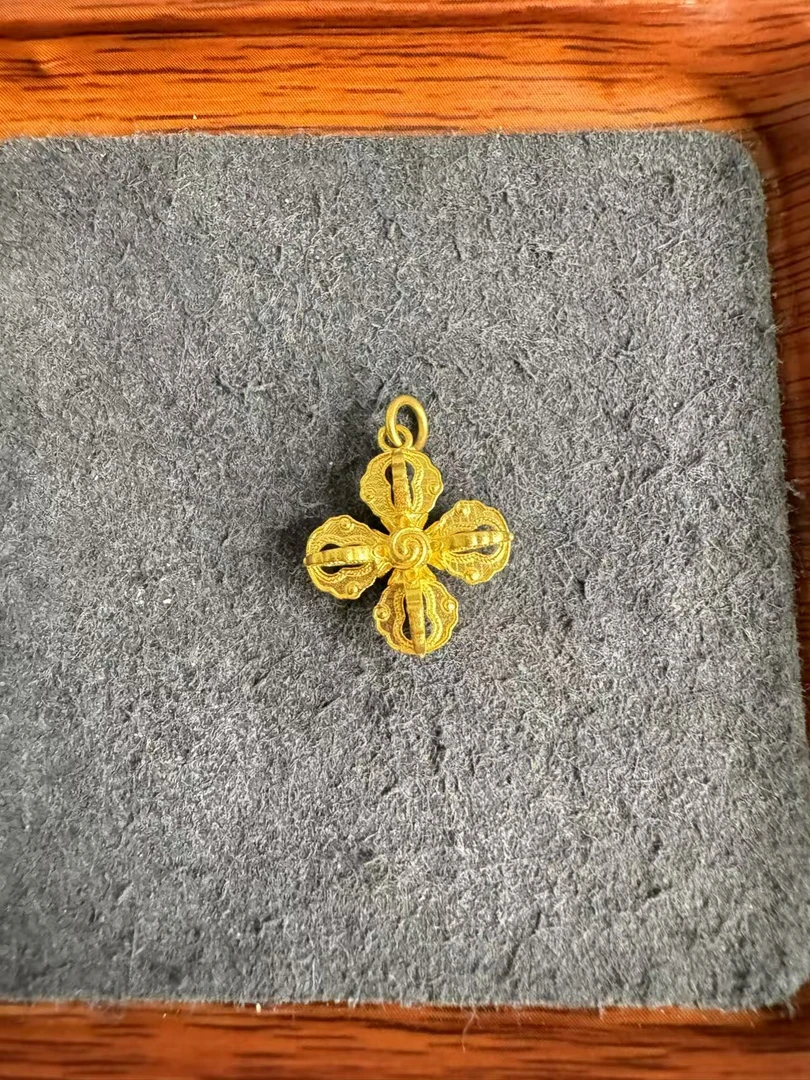 足金999 古法工艺金刚杵吊坠