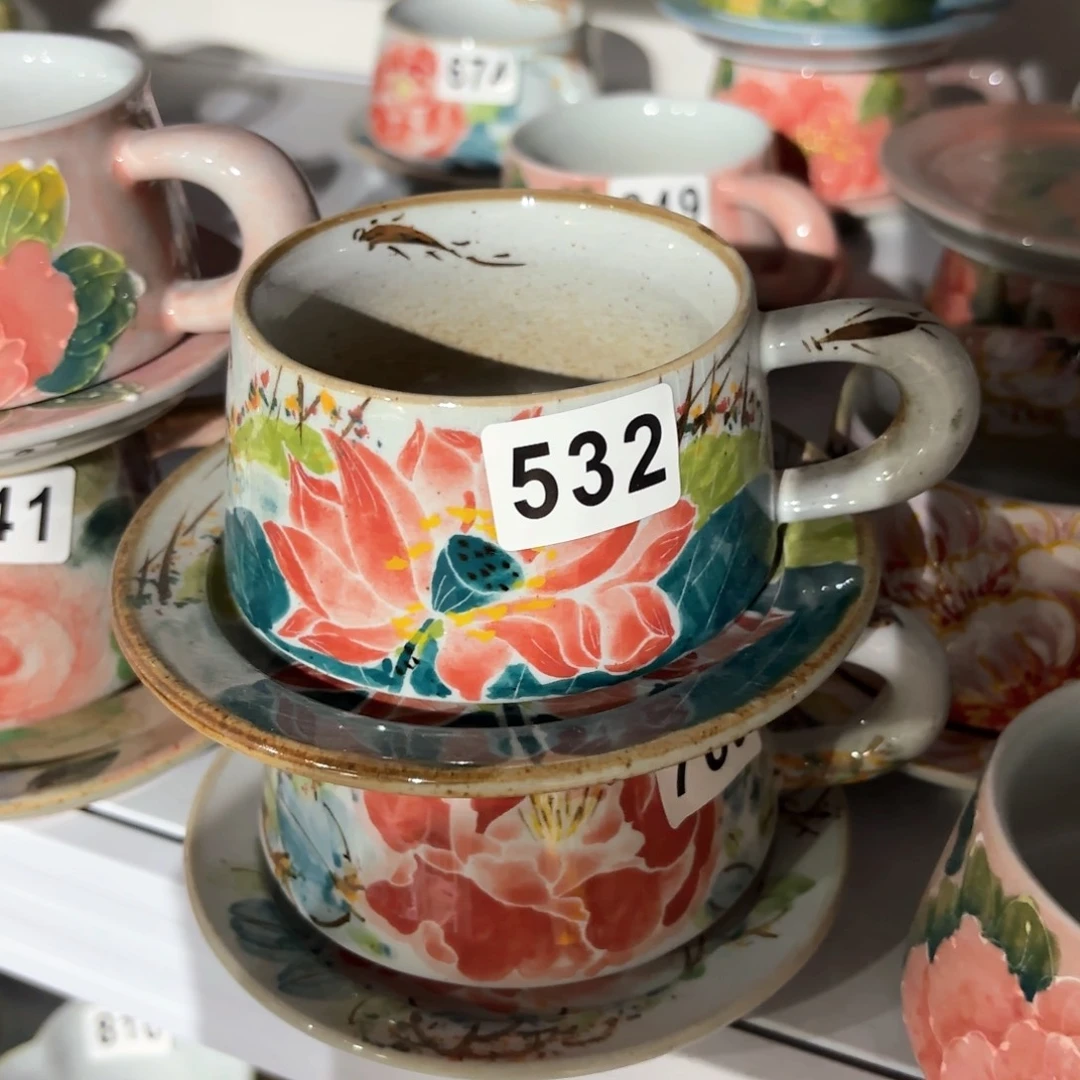 景德镇手绘高温釉下彩陶瓷茶具