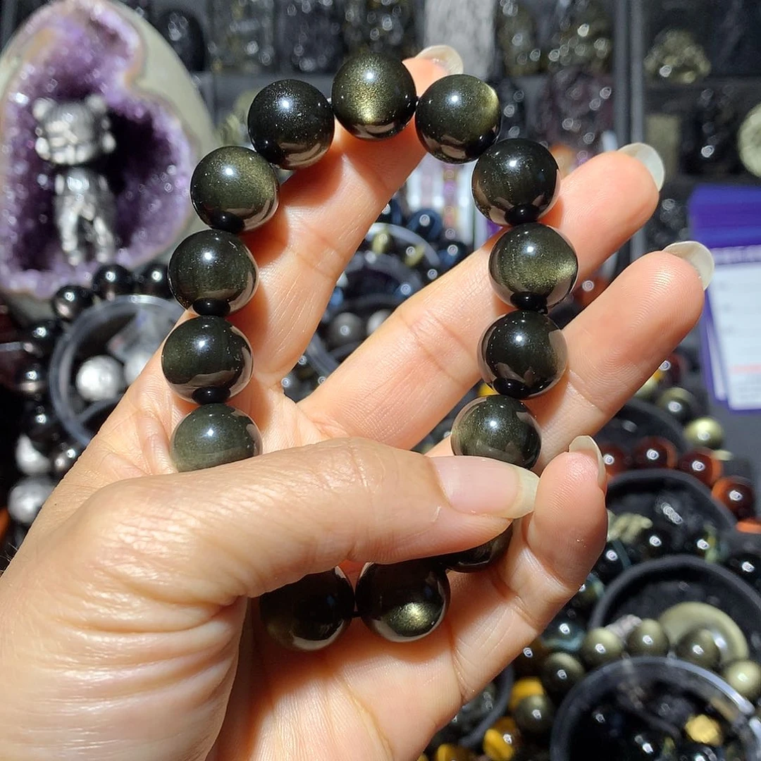 黑曜岩未镶嵌手链Z*