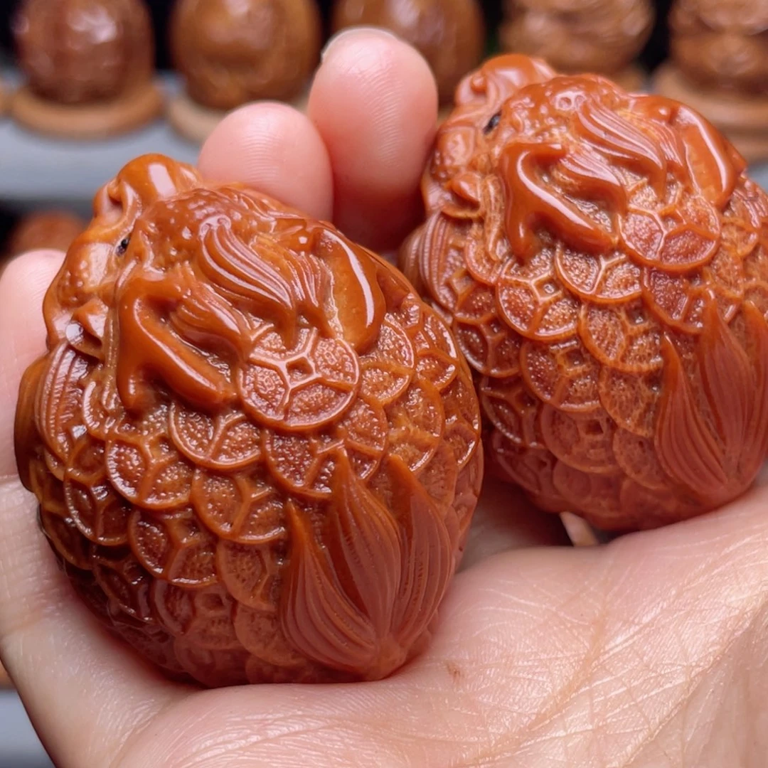 吊坠橄榄核金币龙龟手球3.5