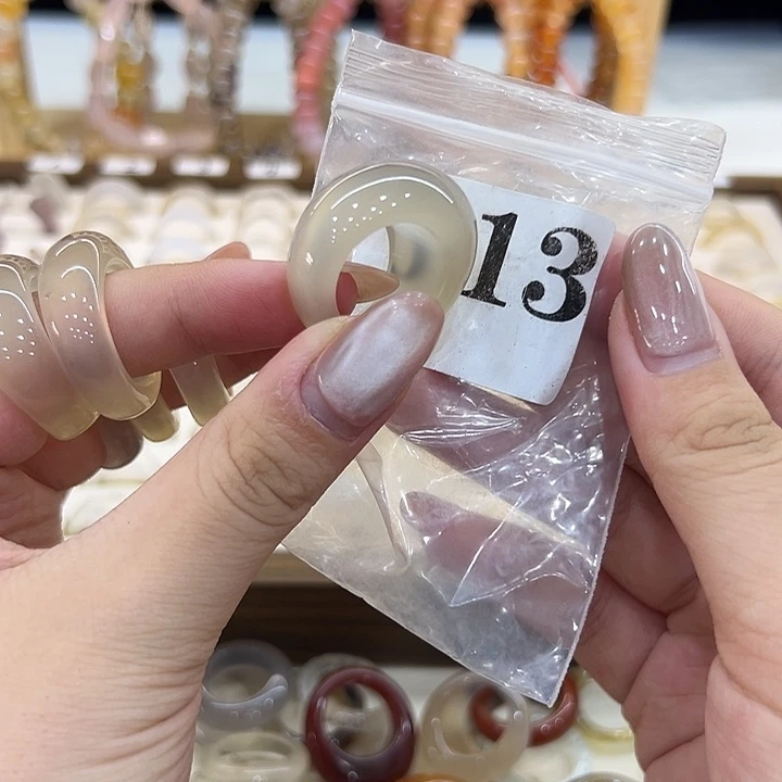 玛瑙/玉髓戒指合金13港15