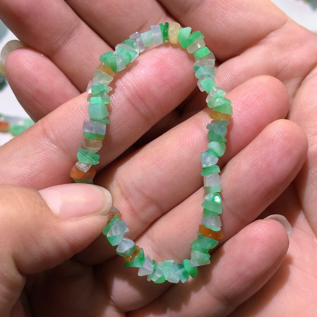 未镶嵌定制翡翠碎石手串