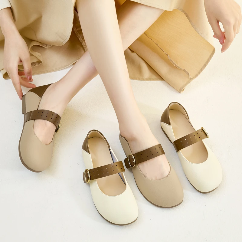 玛丽珍鞋女平跟2025年新款软底单鞋女41一43大码女鞋浅口豆豆鞋女