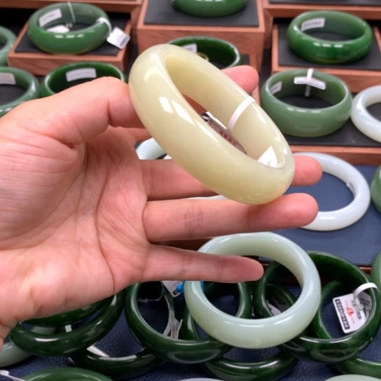 和田玉手镯未镶嵌清***下59