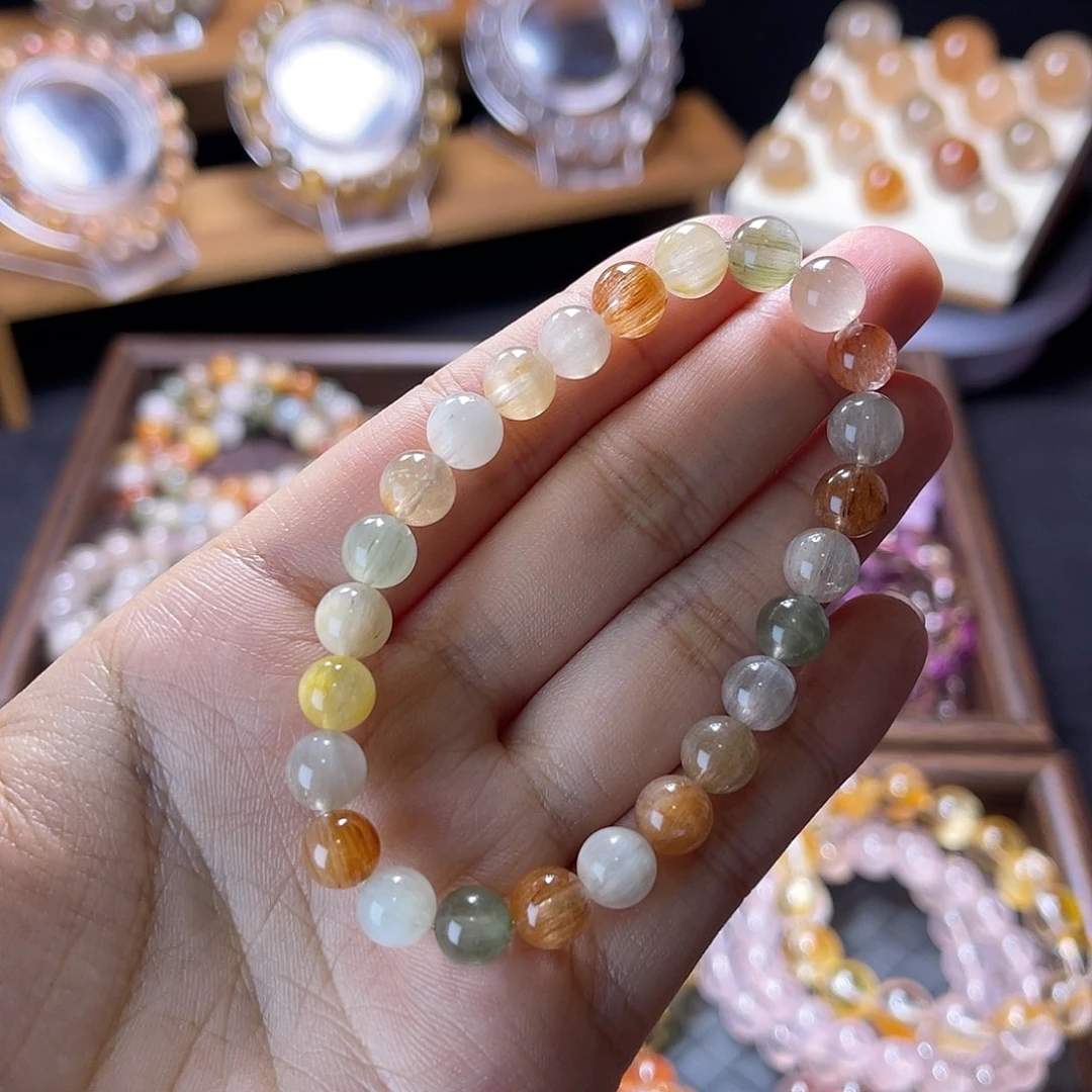 水晶手链未镶嵌彩兔毛