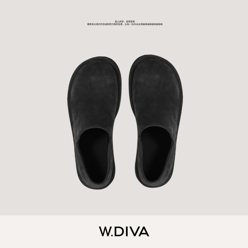 W.Diva【大头穆勒鞋】厚底博肯一脚蹬懒人穆勒鞋休闲鞋50X313038