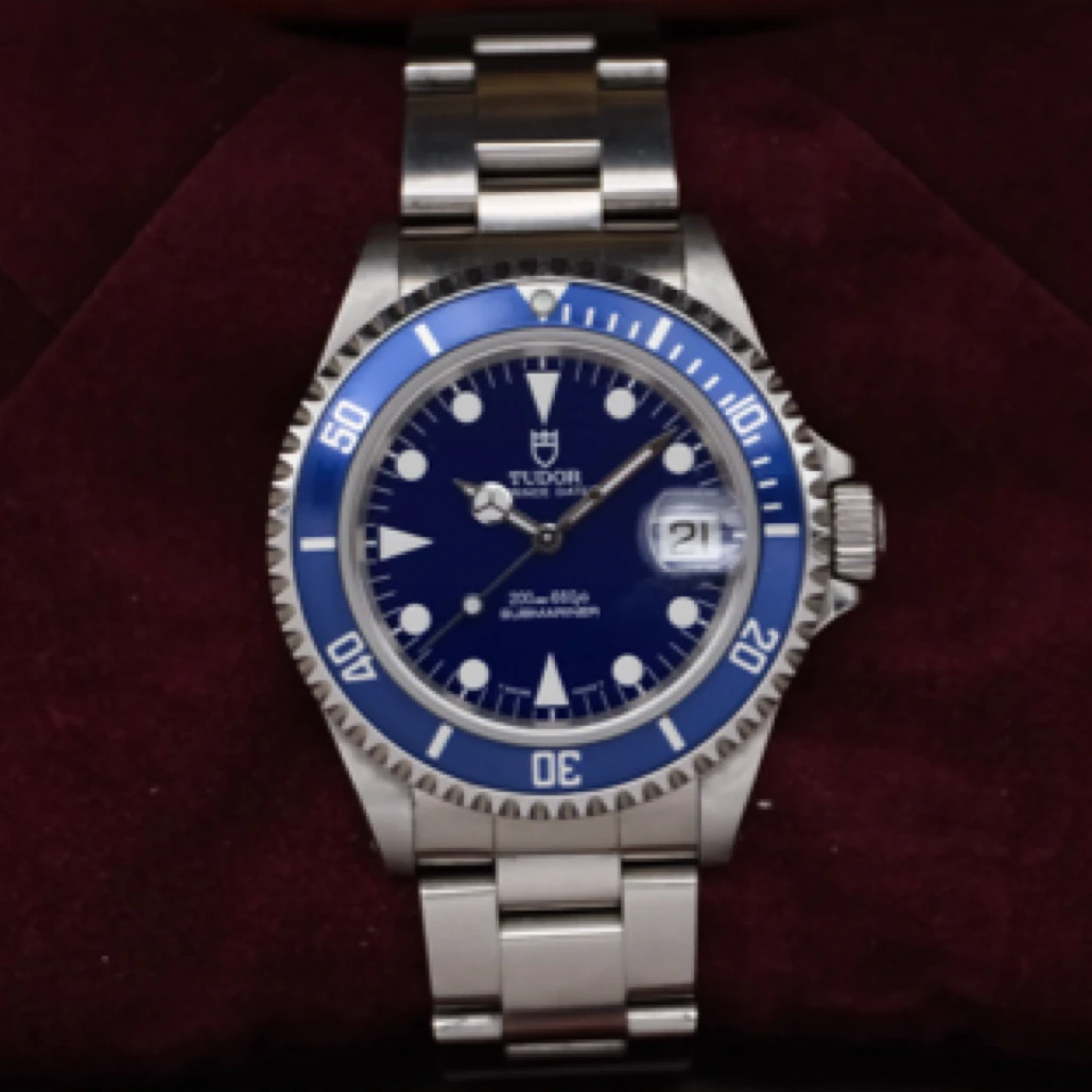 90新 TUDOR/帝舵 79190古董表蓝水鬼奔驰针40mm1998年出世紙全套