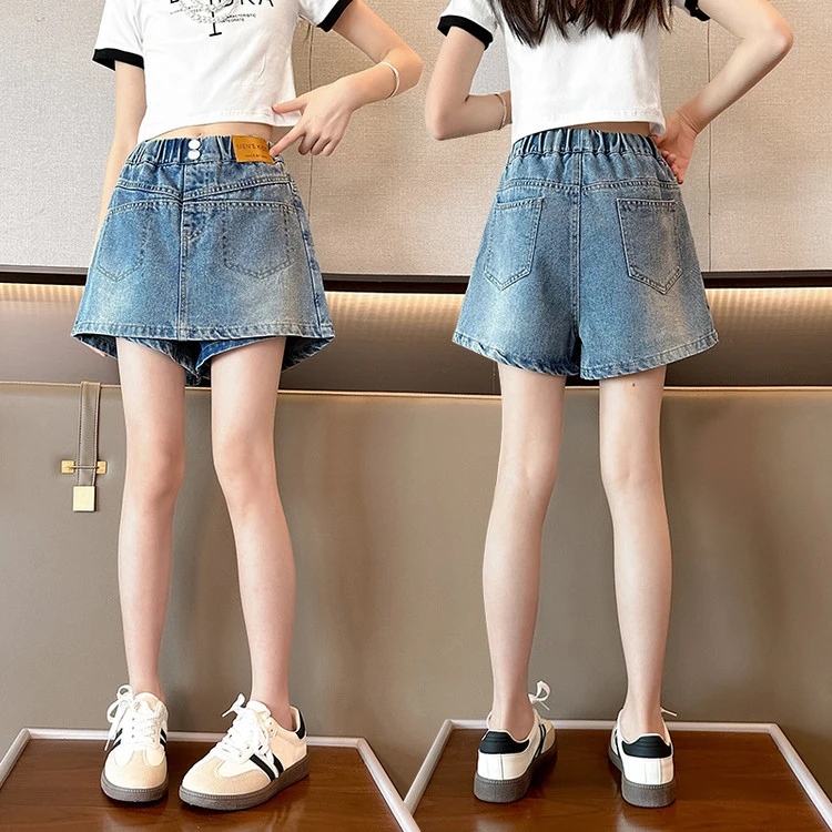 2025夏季新款洋气女童薄款牛仔裙裤儿童夏装简约中大童休闲短