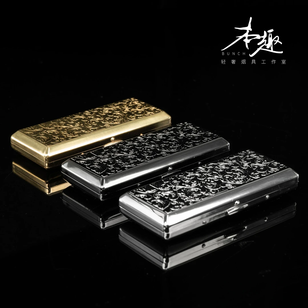 创意礼品高档商务防挤压双开细支烟盒金属送男士礼品高端潮流礼物