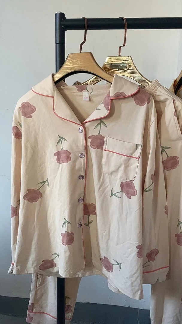 女士睡衣女春秋青年家居服套装