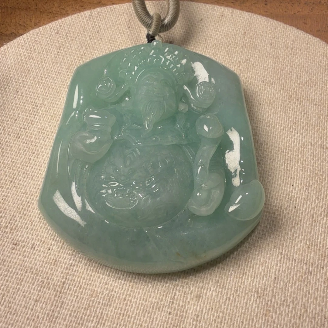 翡翠裸石翡翠福利财神牌