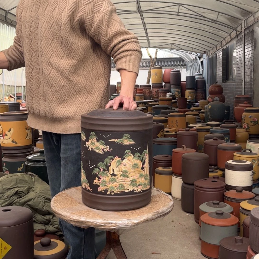 紫砂茶叶罐12 饼茶叶罐