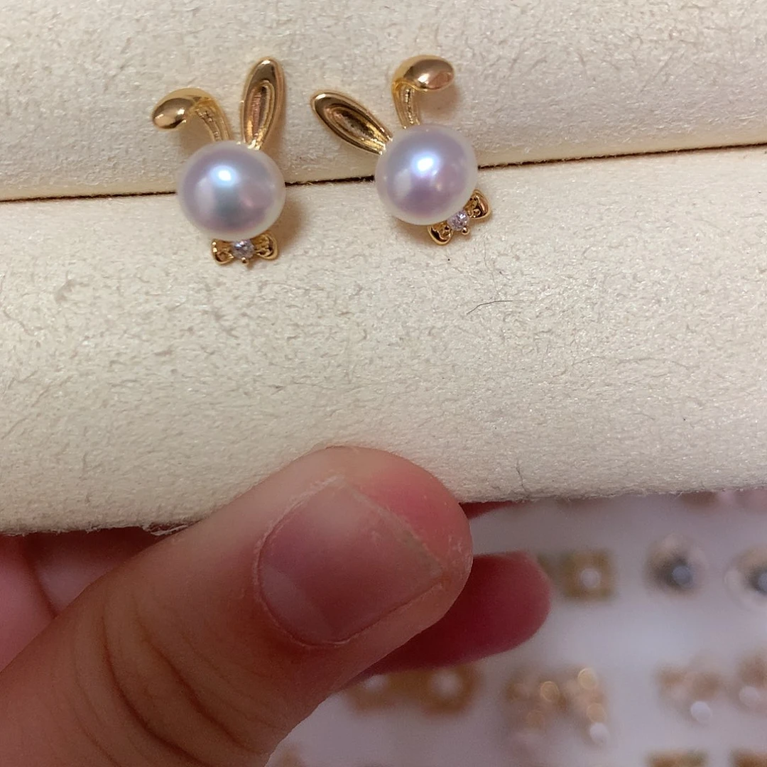 淡水珍珠耳饰合金