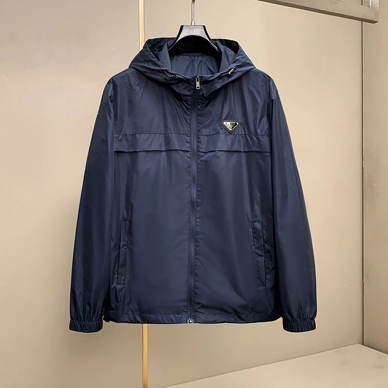 男装圆领短防风男装男士休闲薄款夹克春季连帽夏季户外防晒秋季款