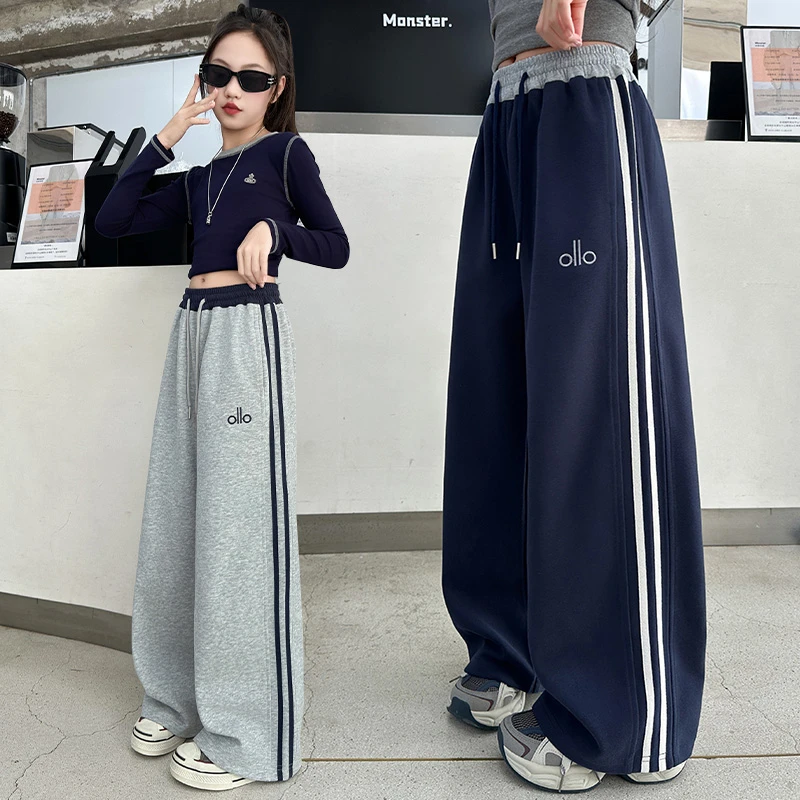 女童牛仔裤子春秋装2025新款爆洋气儿童中大童直筒喇叭秋季阔腿裤