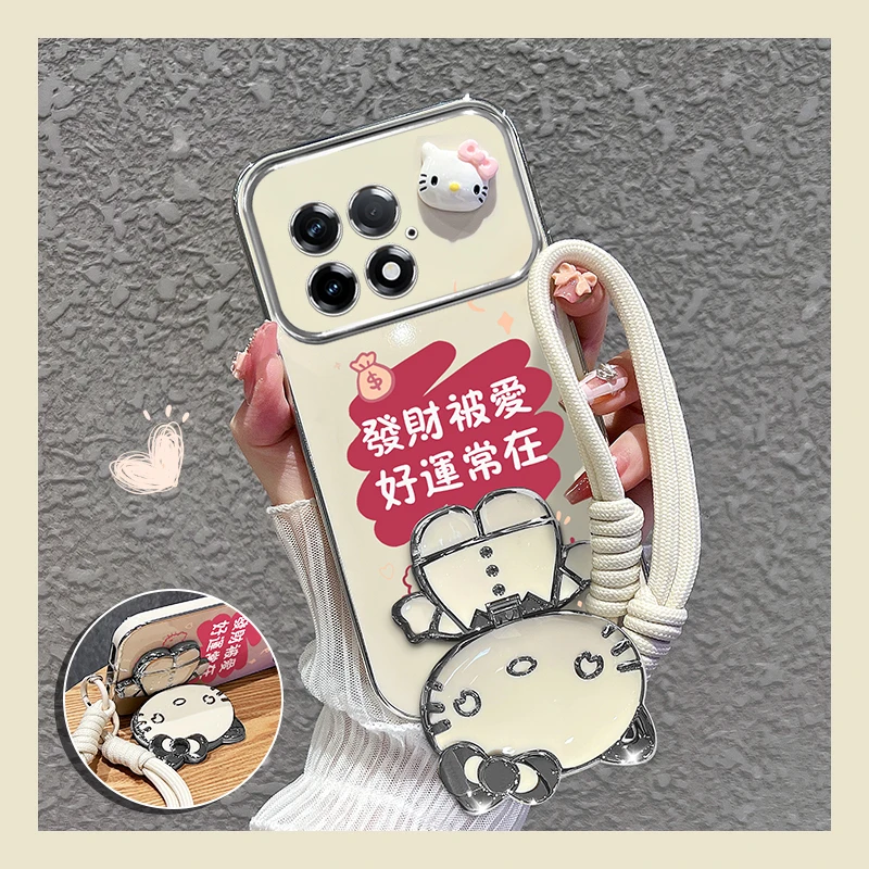 适用【一加ace3pro】手机壳公仔发财被爱猫咪镜子硅胶防摔女款2025