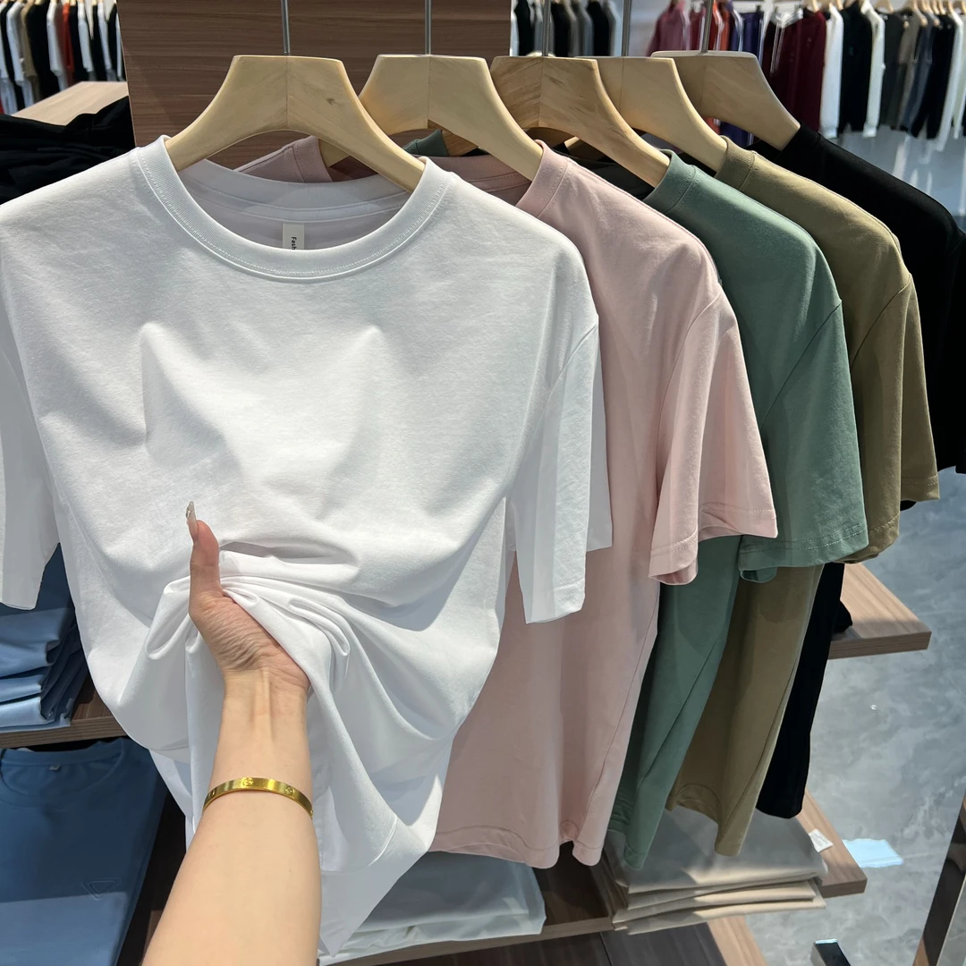 嘻哈哥拍二发三件夏季基础T恤男女同款薄款舒适百搭宽松简约