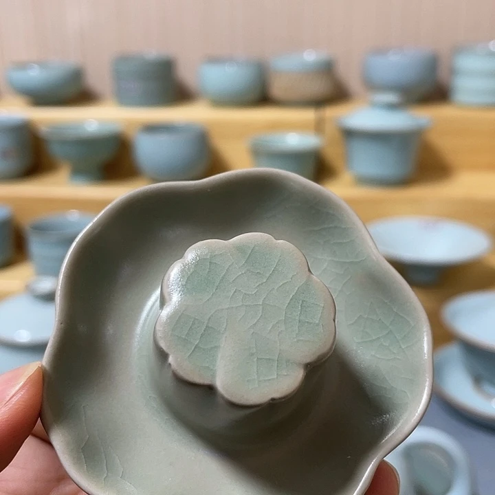 陶瓷杯子微瑕汝瓷盖置