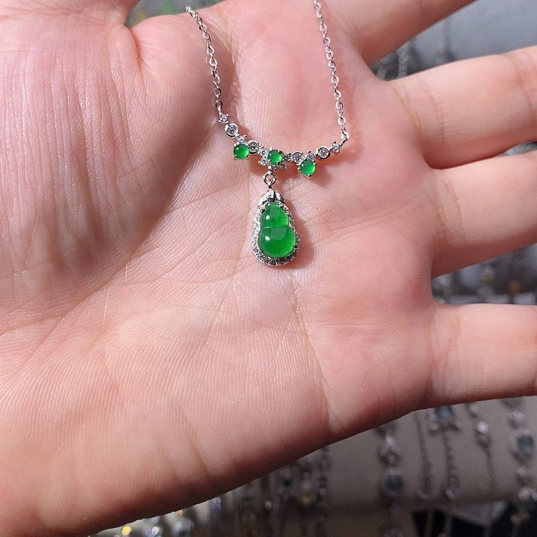 翡翠银S925镶嵌颈饰